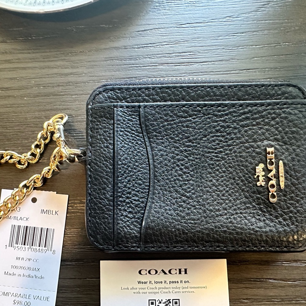 Coach Black Leather ID Card Holder